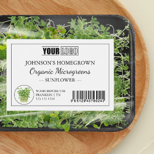 Etiqueta Para Comida Logotipo personalizado y microvegetales orgánicos 
