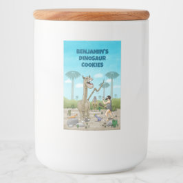 Etiqueta Para Comida Los dinosaurios se encuentran con la edad de piedr