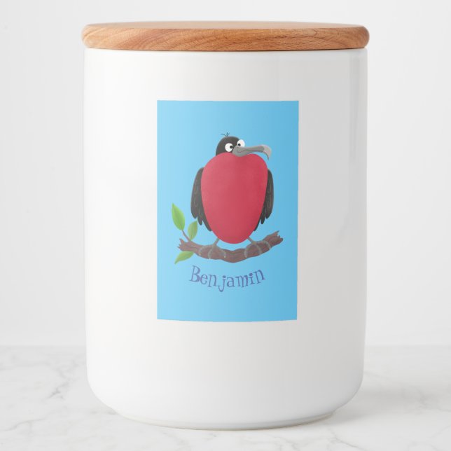 Etiqueta Para Comida Magnífico personalizado de pájaro fragata (Anverso)
