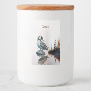 Etiqueta Para Comida Majestuoso somorgujo en una roca, personalizado