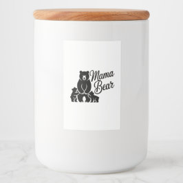 Etiqueta Para Comida Mama Bear with Cubs Cute Family Bear
