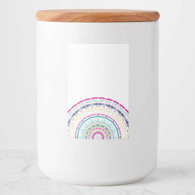 Etiqueta Para Comida mandala colorida (Anverso)