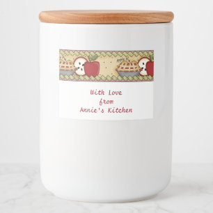 Etiqueta Para Comida Manzanas y empanada