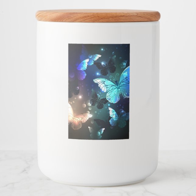 Etiqueta Para Comida Mariposa nocturna fluida (Anverso)