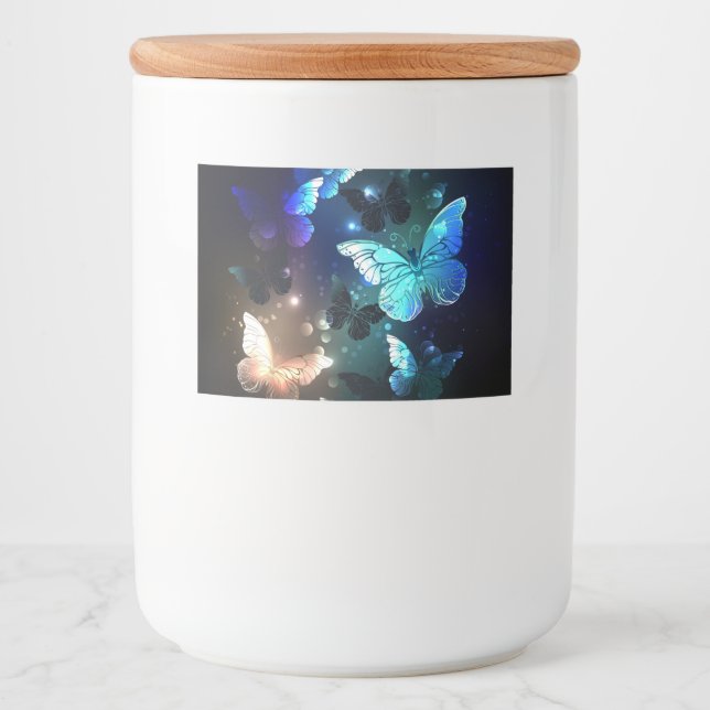 Etiqueta Para Comida Mariposa nocturna fluida (Anverso)