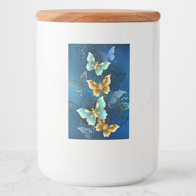 Etiqueta Para Comida Mariposas doradas (Anverso)