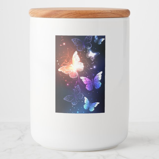 Etiqueta Para Comida Mariposas nocturnas brillantes (Anverso)