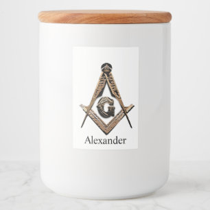 Etiqueta Para Comida Mentes masónicas (dorado)