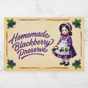 Etiqueta Para Comida Mermelada Casera de Zarzamora - Vintage