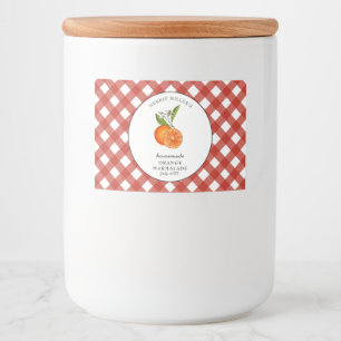 Etiqueta Para Comida Mermelada de Naranja Estilo Country Gingham