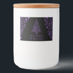 Etiqueta Para Comida Merry Christmas Tree Black Metallallic Purple Look<br><div class="desc">Elegante Merry Christmas Tree Black and Metallic Purple Look,  Textos: Feliz Navidad,  La familia Williams,  puedes cambiar todo el texto e imagen,  Holiday Season Food Container Label</div>