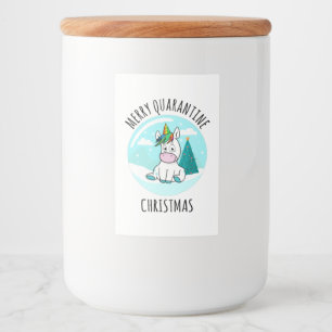 Etiqueta Para Comida Merry Quarantine Navidades Unicorn