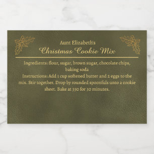 Etiqueta Para Comida Mezcla Personalizada Verde para Hornear Galletas d
