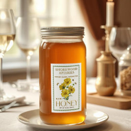 Etiqueta Para Comida Miel de flores silvestres 2x3" Abejas realistas co