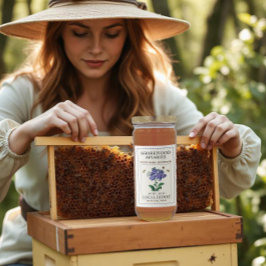 Etiqueta Para Comida Miel de flores silvestres 2x3" Abejas realistas co