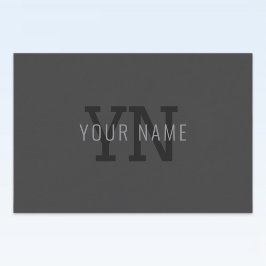 Etiqueta Para Comida Modern Dark Gray Monogrammed Name (u otro texto)