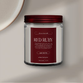 Etiqueta Para Comida Modern Dark Red Candle Label