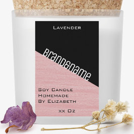 Etiqueta Para Comida Moderna y elegante Lilac Negro Dos colores Velas y