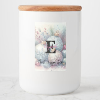 Etiqueta Para Comida Monogram name Christmas tree ornaments watercolor 