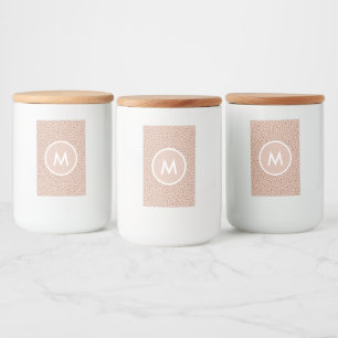Etiqueta Para Comida Monograma Beige de moda con Terracotta Boho Brown