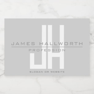 Etiqueta Para Comida Monograma empresarial moderno   Gris