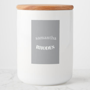 Etiqueta Para Comida Monograma minimalista personalizado gris