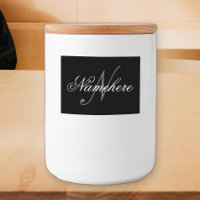 Monograma único personalizado de nombre blanco y n