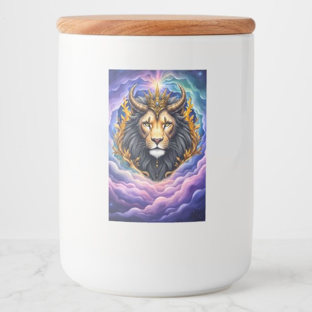 Etiqueta Para Comida Moonlit Guardians – Cosmic lion. (Anverso)