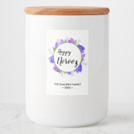 Etiqueta Para Comida Morado Hyacinat Wreath Año Nuevo Feliz Nouruz