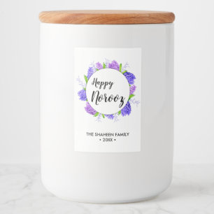 Etiqueta Para Comida Morado Hyacinat Wreath Año Nuevo Feliz Nouruz