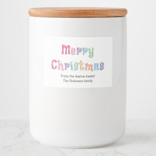 Etiqueta Para Comida Multicolor Merry Christmas Food Container Labs