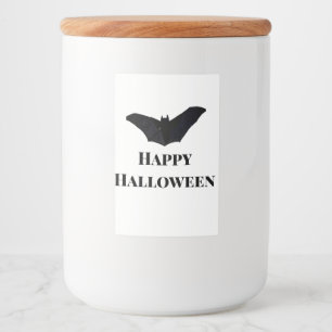 Etiqueta Para Comida Murciélago negro feliz Halloween agregar texto nom