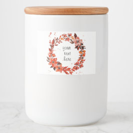 Etiqueta Para Comida Naranja acuarela Floral