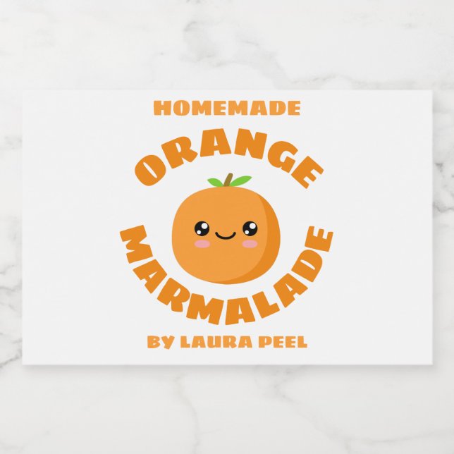 Etiqueta Para Comida Naranja artesanal Marmalade (Etiqueta única)