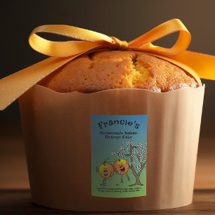 Etiqueta Para Comida Naranja prepara divertida tarta de Personalizado M