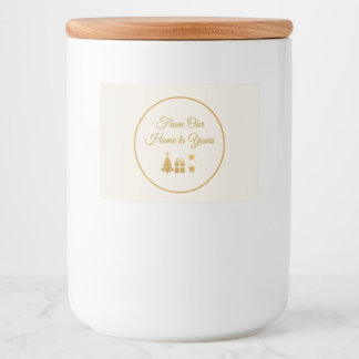 Etiqueta Para Comida Navidad Dorada Personalizada