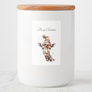 Etiqueta Para Comida Navidades acogedores Giraffe, personalizado