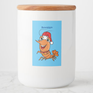 Etiqueta Para Comida Navidades alegres, camarones, personalizado ilustr