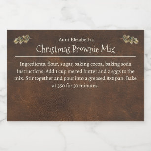 Etiqueta Para Comida Navidades Brownie Baking Mix Personalizado