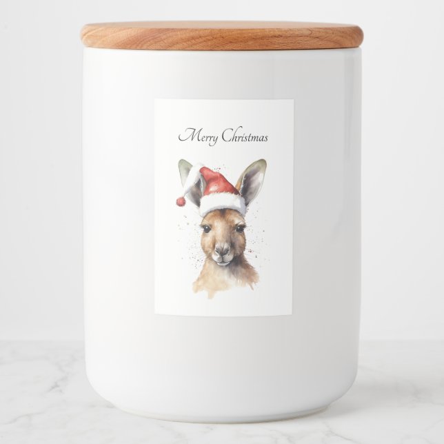 Etiqueta Para Comida Navidades canguro, personalizable (Anverso)