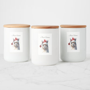 Etiqueta Para Comida Navidades Cutos Alpaca, personalizado