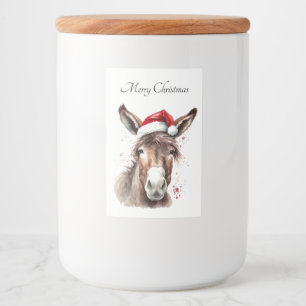 Etiqueta Para Comida Navidades Donkey, personalizable