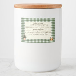 Etiqueta Para Comida Navidades Gingerbread Mix Green Gingham Labels