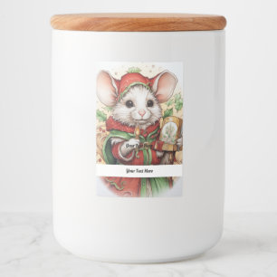 Etiqueta Para Comida Navidades Mouse 48 Su Texto Aquí