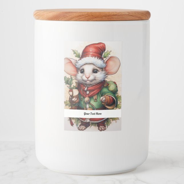 Etiqueta Para Comida Navidades Mouse 50 Su Texto Aquí (Anverso)