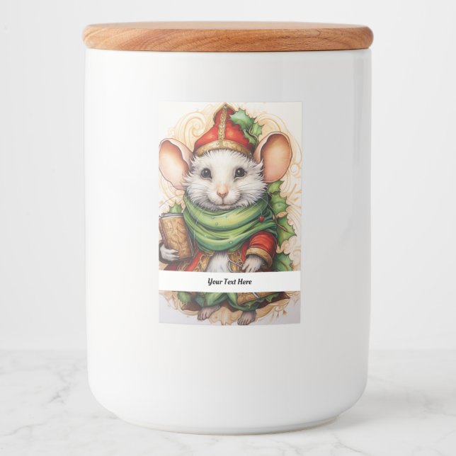 Etiqueta Para Comida Navidades Mouse 5 Su Texto Aquí (Anverso)