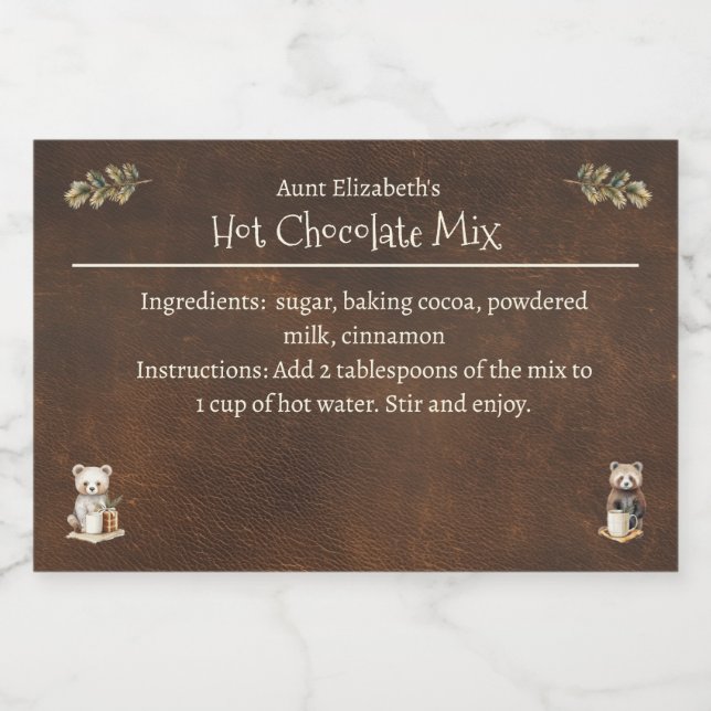 Etiqueta Para Comida Navidades Rustic Woodland (Etiqueta única)