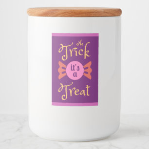Etiqueta Para Comida No es un truco es un trato Halloween Morado