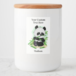 Etiqueta Para Comida Nombre personalizado de Cute Panda
