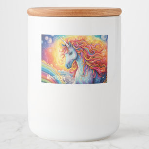 Etiqueta Para Comida Nombre personalizado lindo unicornio